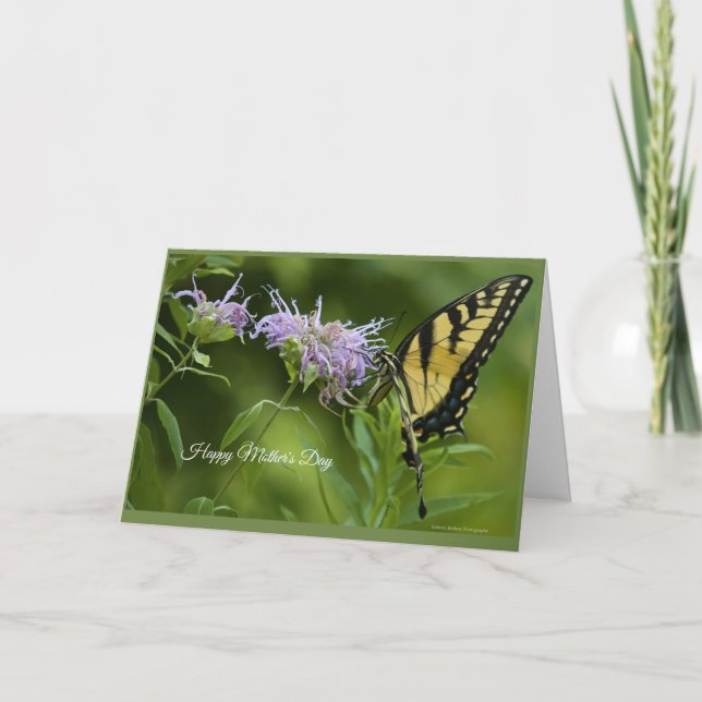 Carte de la fête des mères de Tiger Swallowtail or (Devant)