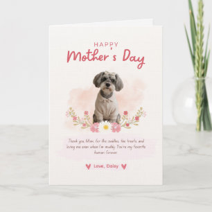 Carte de la fête des mères du chien pour la maman