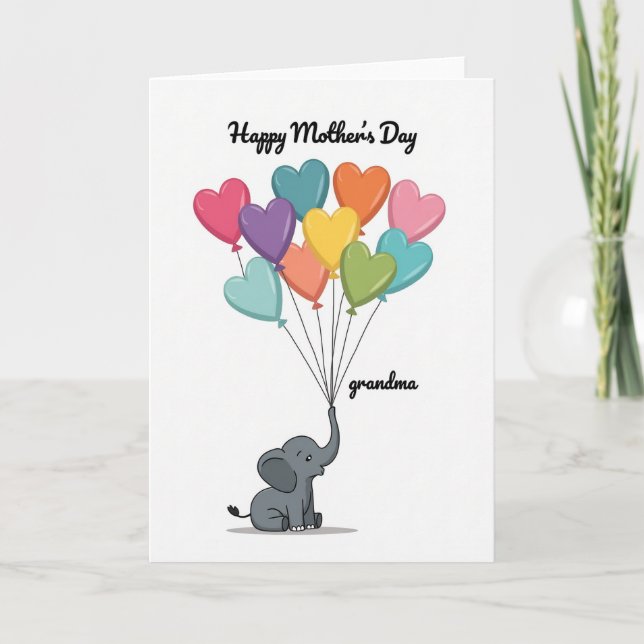 Carte de la Fête des Mères Elephant Hearts (Devant)