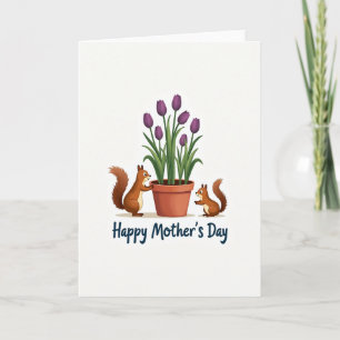 Carte de la Fête des Mères Fleurs Violettes