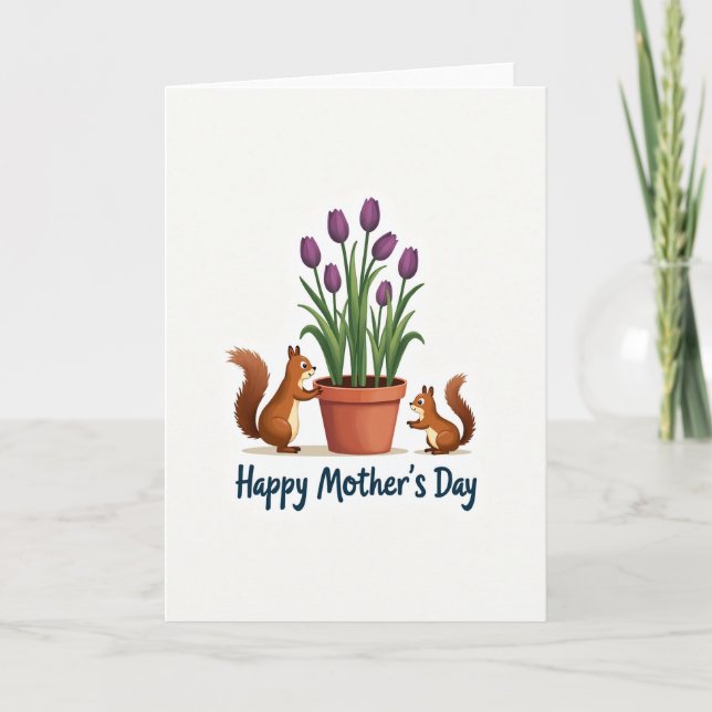 Carte de la Fête des Mères Fleurs Violettes (Devant)