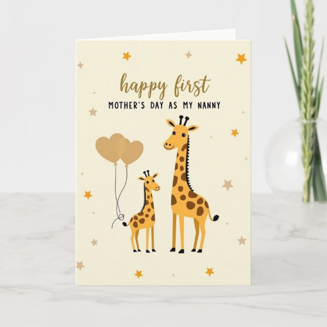 Carte de la fête des mères girafe aimante (Devant)