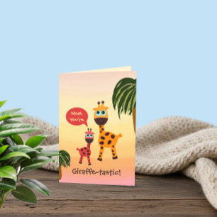 Carte de la Fête des Mères Girafes Mignonnes