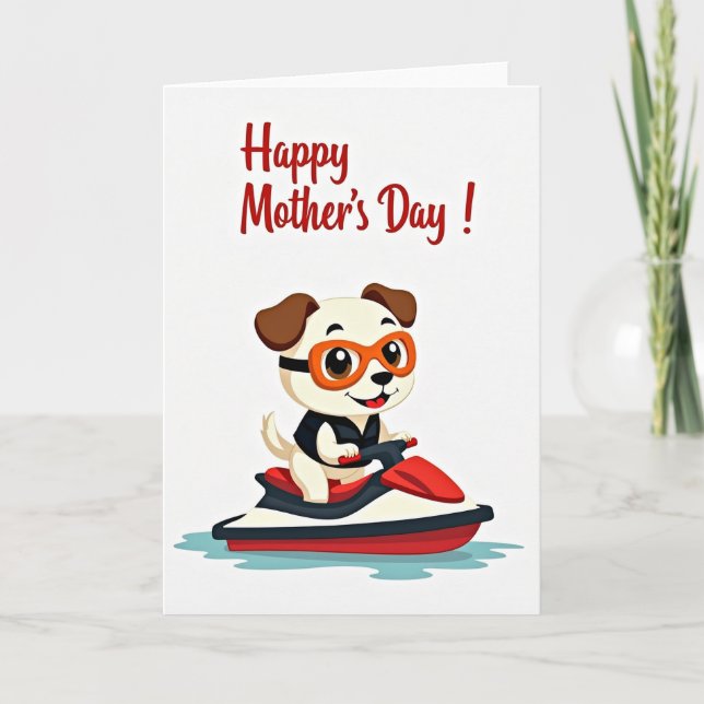 Carte de la fête des mères joyeuse pour chien (Devant)