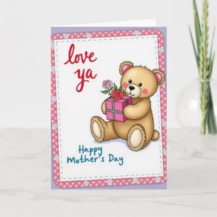Carte de la fête des mères 'L'ours vous aime'