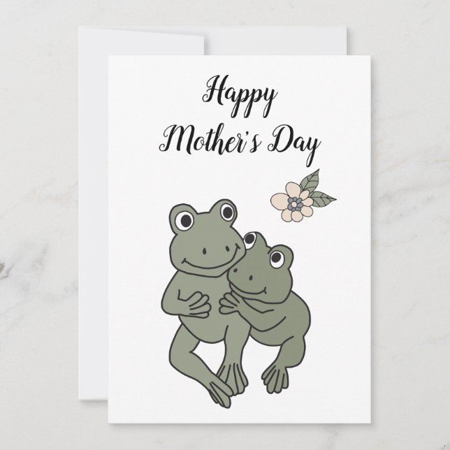 Carte de la fête des mères Mama Frog et bébé (Devant)