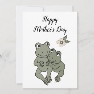 Carte de la fête des mères Mama Grenouille et bébé