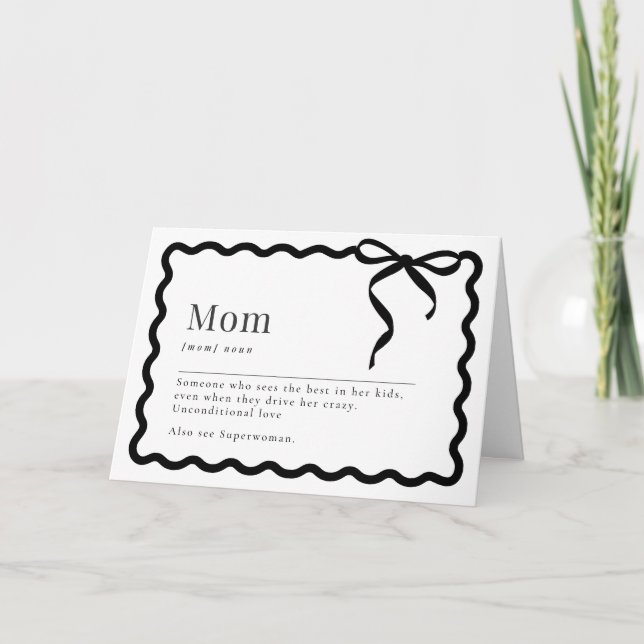 Carte de la fête des mères; Maman "Nom" (Devant)