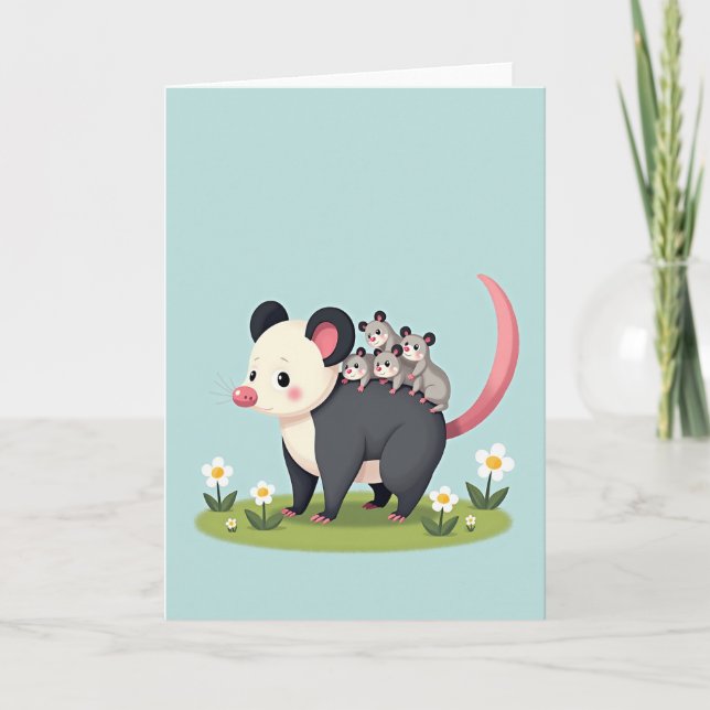 Carte de la fête des mères marsupiale (Devant)