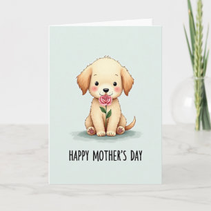 Carte de la Fête des Mères Mint Dog Rose