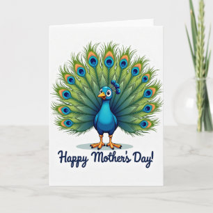 Carte de la fête des mères Oiseau Azur