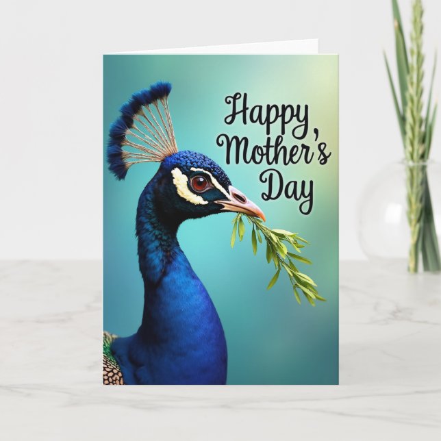 Carte de la Fête des Mères Oiseau Bleu (Devant)