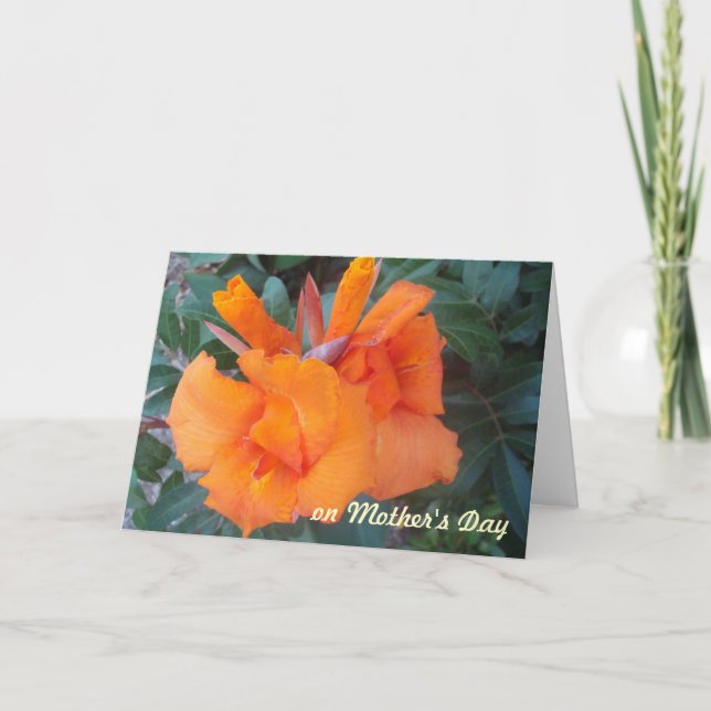 Carte de la fête des mères orange (Devant)