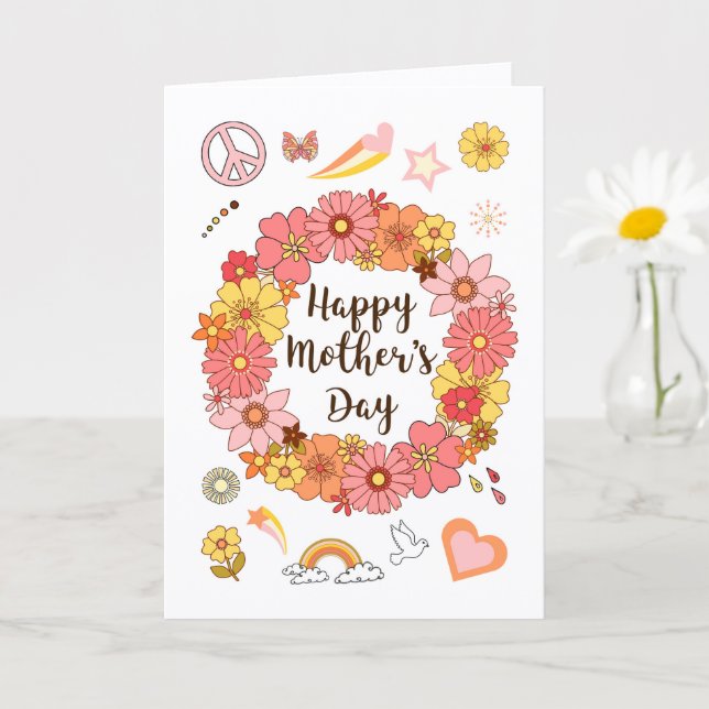 Carte de la Fête des Mères Paix & Amour (Petite plante)