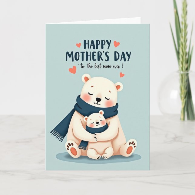 Carte de la Fête des Mères Pastel Ours (Devant)