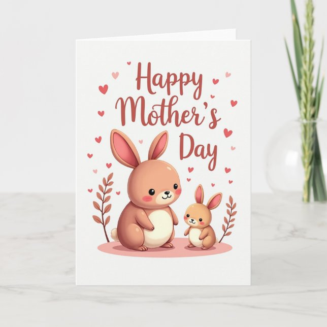 Carte de la fête des mères Peach Bunny (Devant)