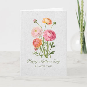 Carte de la fête des mères Peonies Posy