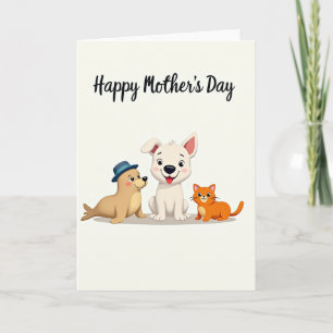 Carte de la fête des mères pour animaux