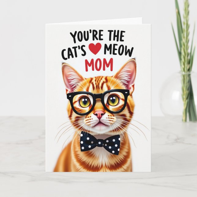Carte de la fête des mères pour chat roux (Devant)