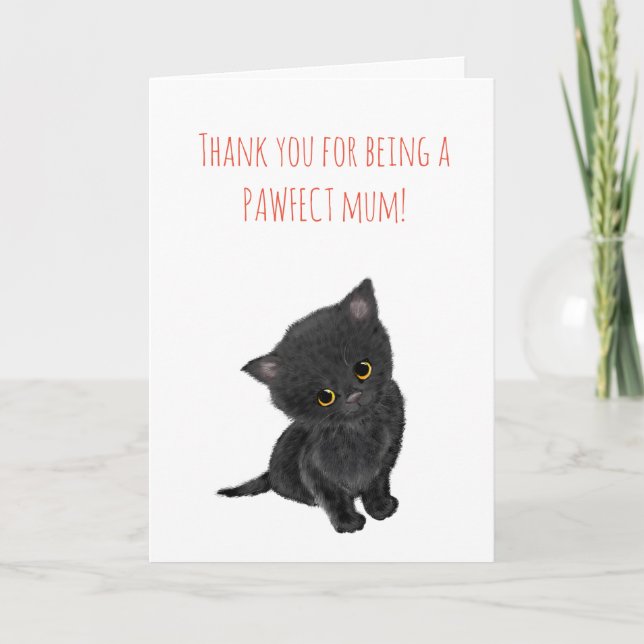 Carte de la fête des mères pour chaton noir (Devant)