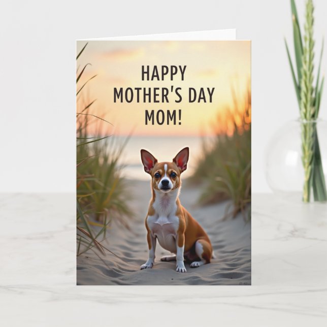 Carte de la fête des mères pour chien de bord de m (Devant)
