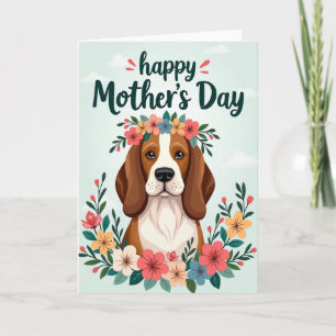 Carte de la fête des mères pour chien floral
