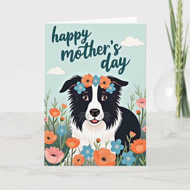 Carte de la fête des mères pour chien joyeux (Devant)