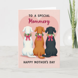 Carte de la Fête des Mères pour Chiens Floraux