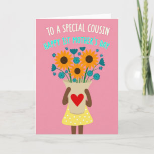 Carte de la fête des mères pour cousine à pois