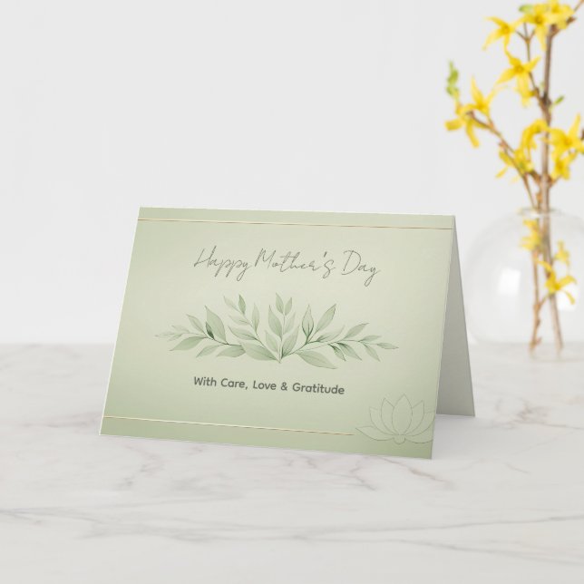 Carte de la Fête des Mères pour les clients de la  (Fleur jaune)