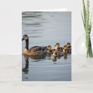 Carte de la fête des mères pour oiseaux aquatiques