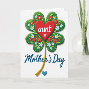 Carte de la fête des mères pour tante Clover