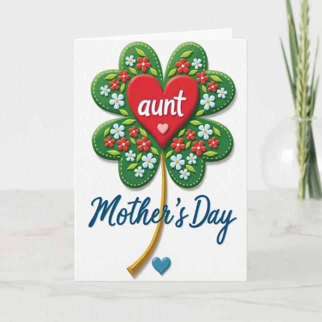 Carte de la fête des mères pour tante Clover (Devant)
