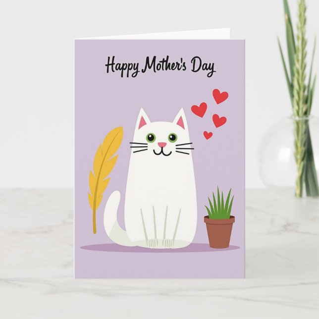 Carte de la fête des mères pour un chat doux (Devant)