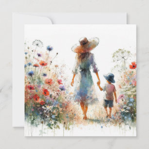 Carte de la fête des mères pour un jardin fleuri F