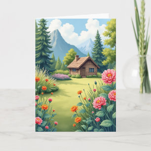 Carte de la fête des mères pour une cabine de mont
