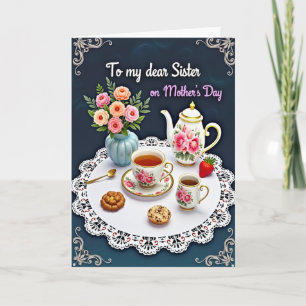 Carte de la Fête des Mères pour une sœur avec une 