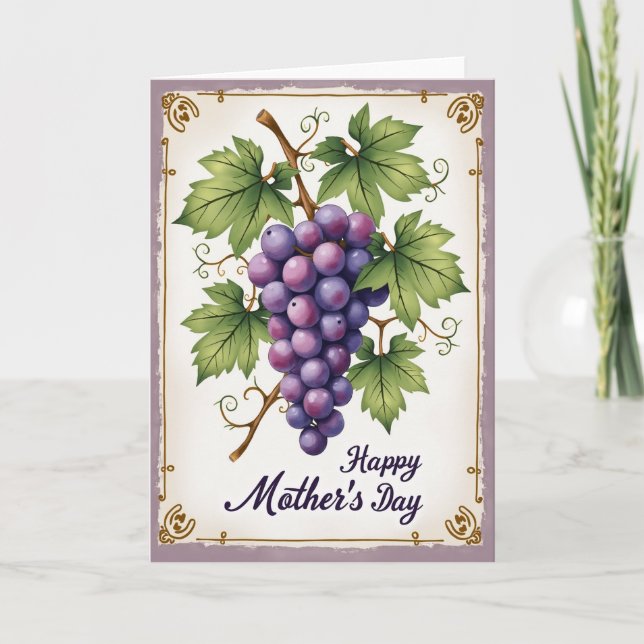 Carte de la fête des mères Raisins Violets (Devant)