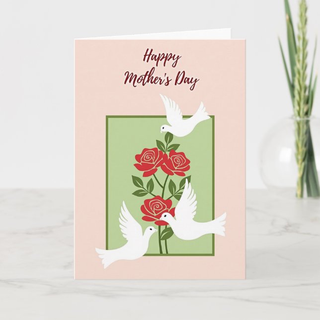 Carte de la fête des mères Red Blooms (Devant)