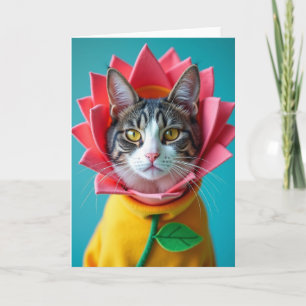 Carte de la Fête des Mères Rose Chat