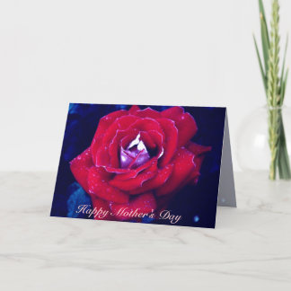Carte de la Fête des Mères Rose Rouge