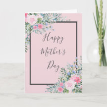 Carte de la fête des mères Roses d'aquarelle