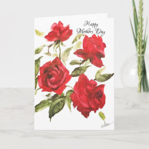 Carte de la fête des Mères Roses sont Rouges