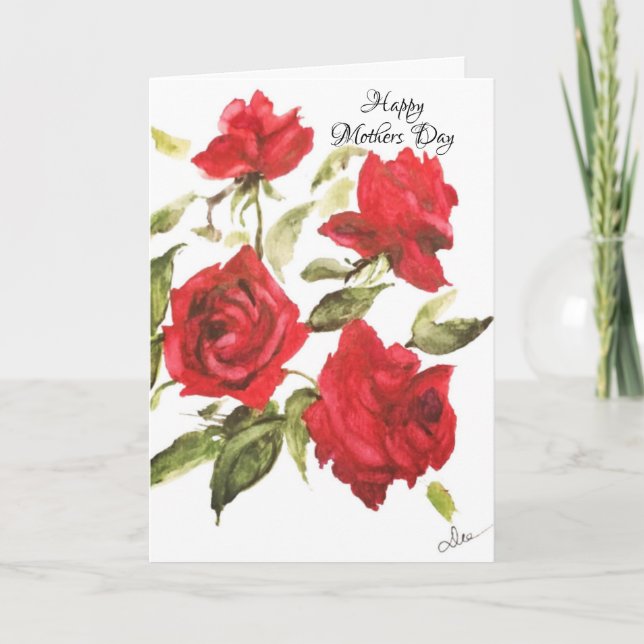 Carte de la fête des Mères Roses sont Rouges (Devant)
