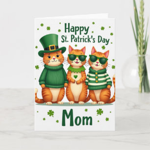 Carte de la fête des mères Saint-Patrick pour chat