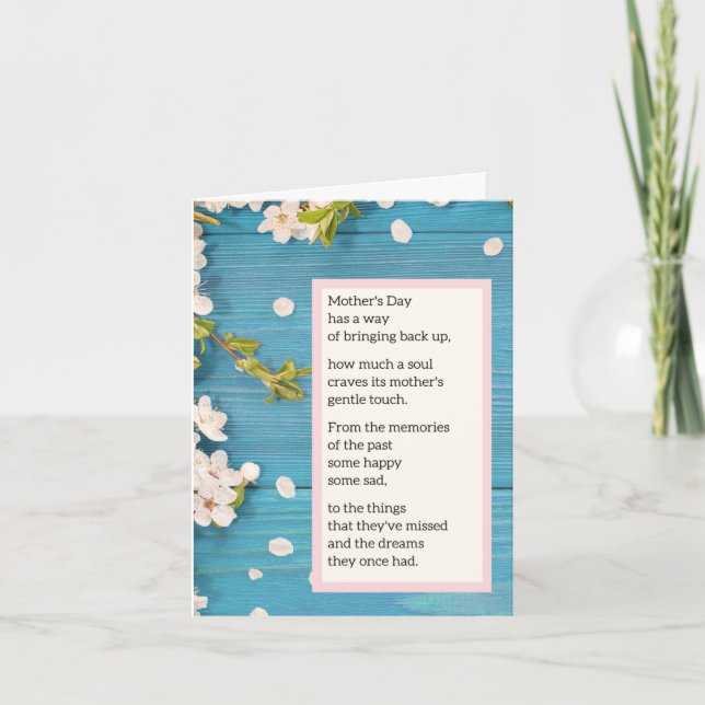 Carte de la fête des mères sans mère - Poème (Devant)