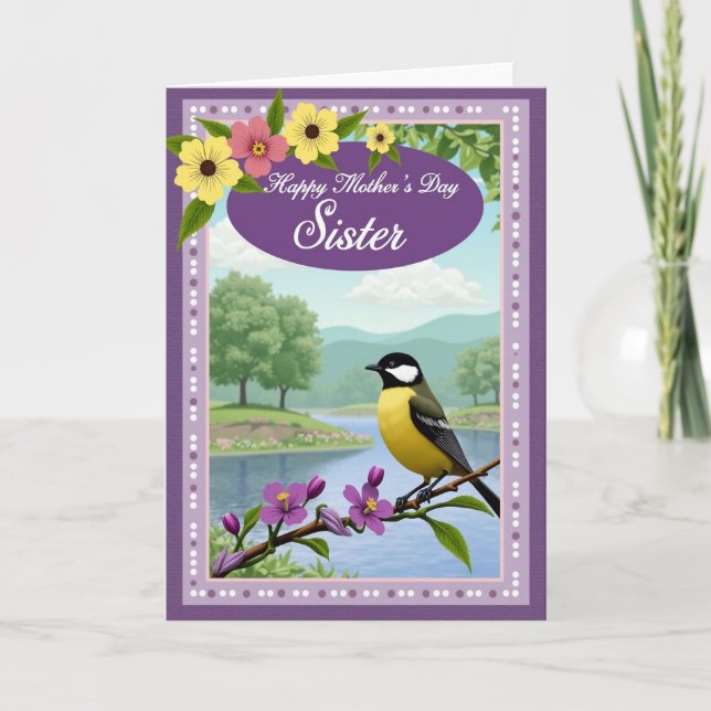 Carte de la fête des mères Songbird douce (Devant)