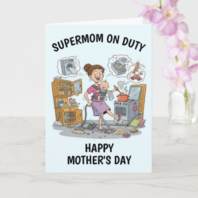 Carte de la fête des mères Super Maman (Orchidée)