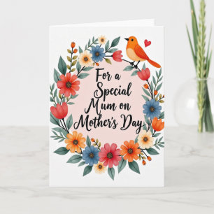 Carte de la fête des mères Tangerine Bird
