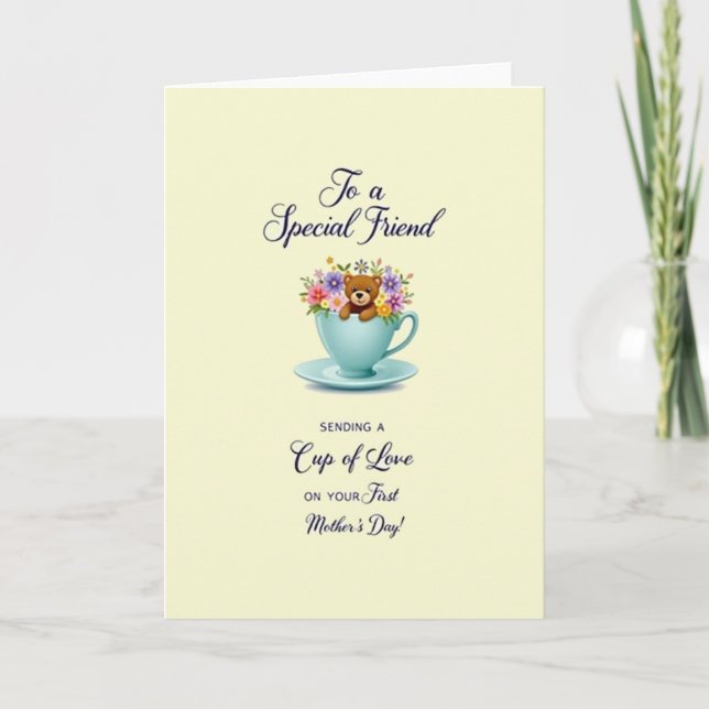 Carte de la fête des mères Teacup Flowers (Devant)